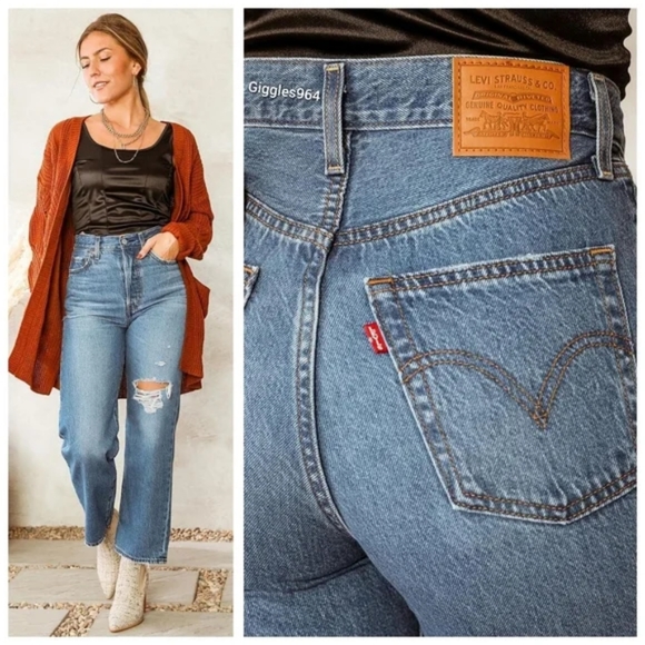 Levi's Ribcage Straight Leg Jeans Noe High - Picture 3 of 4